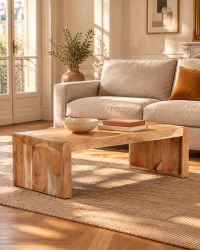 Table basse 110 cm en acacia massif