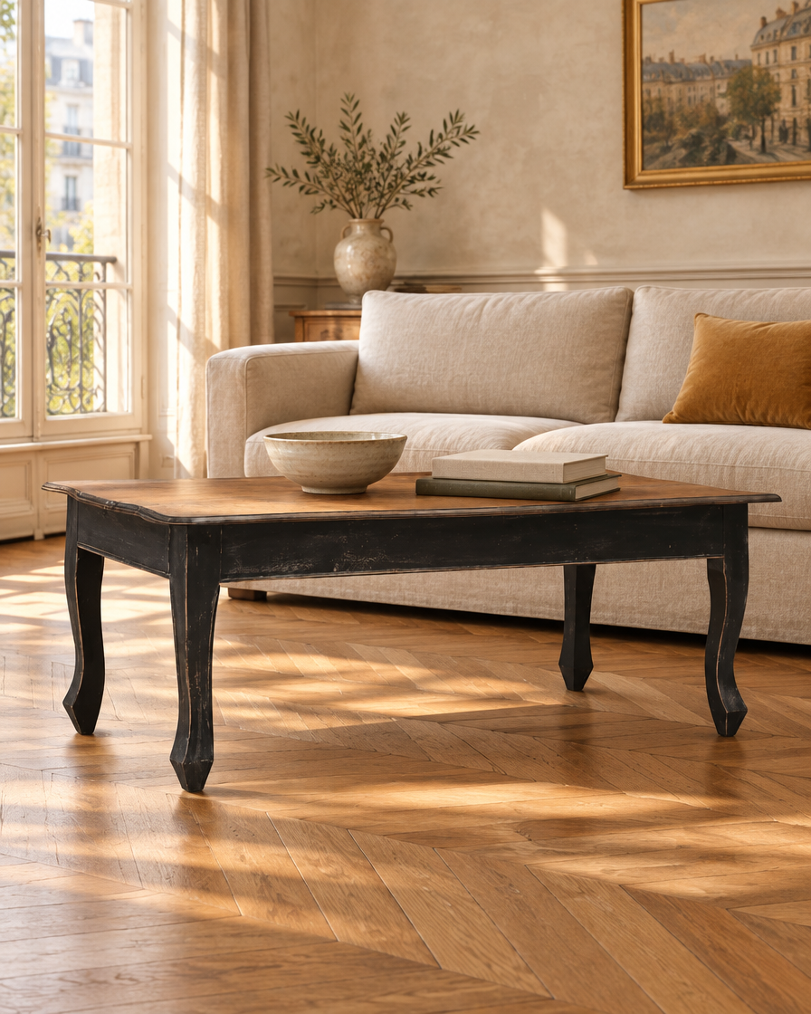 Table basse acajou noir et brun - salon