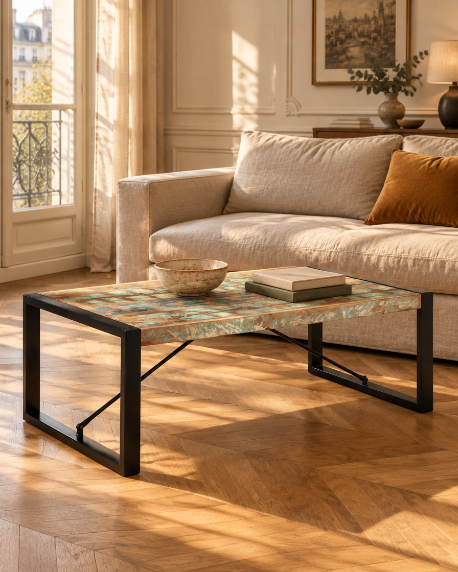 Table basse 120 bois massif luge - salon