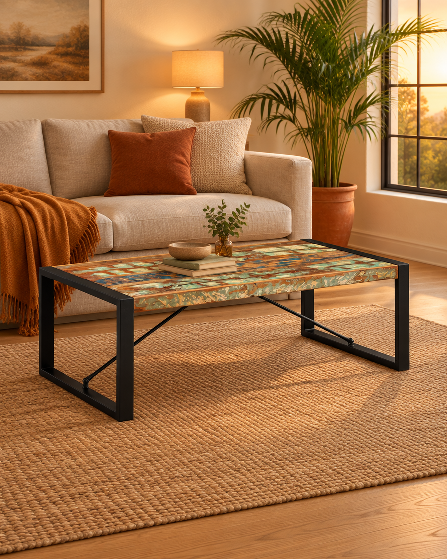 Table basse 120 bois massif luge - plan large