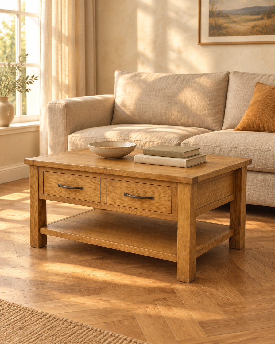 Table basse placage chêne 88 - salon
