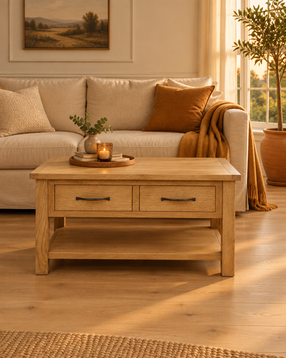 Table basse placage chêne 88 - plan large