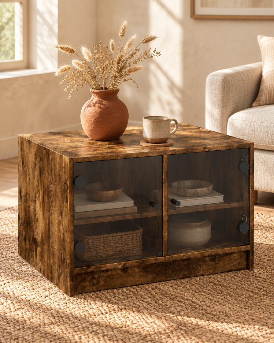 Table basse portes vitrées 68 - vue plongeante