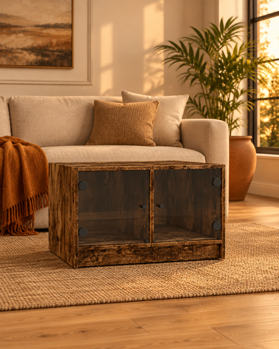 Table basse portes vitrées 68 - plan large