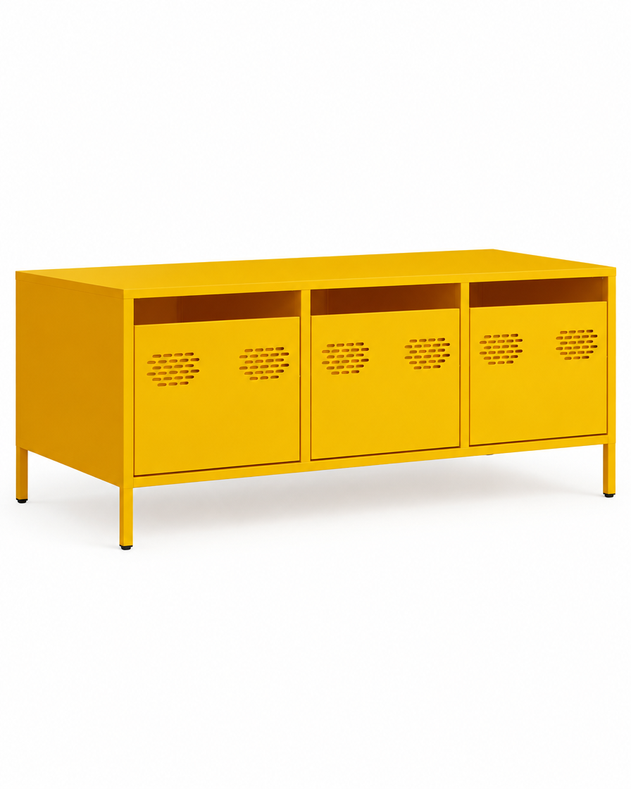 Table basse acier jaune moutarde 101 - packshot
