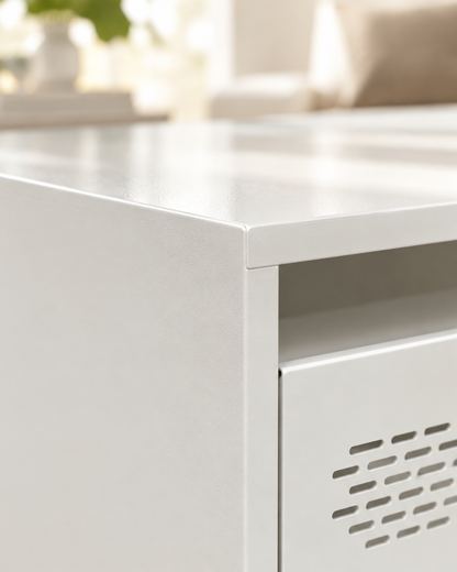 Table basse acier blanc 68 - détail