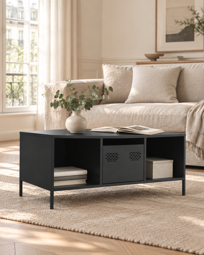 Table basse acier noir 101 - salon