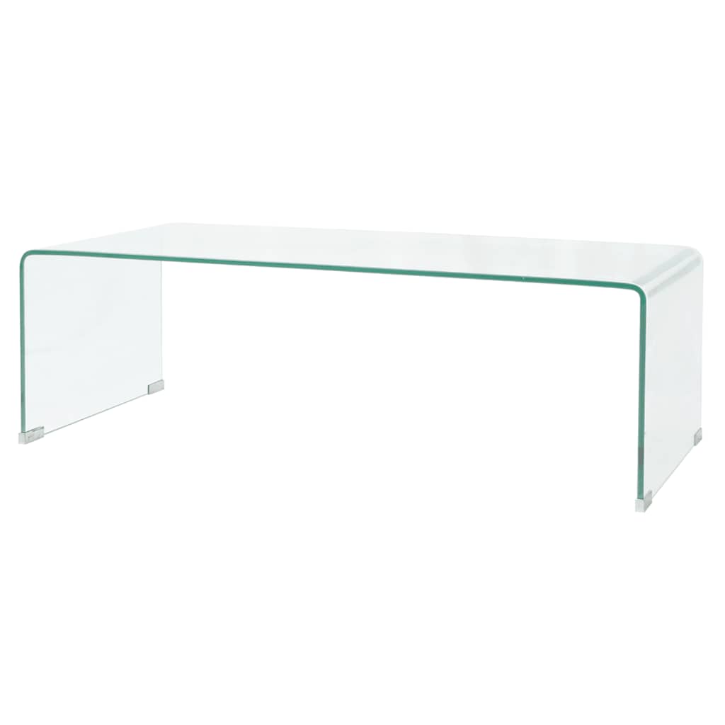 Table basse 98 cm en verre courbé, monobloc