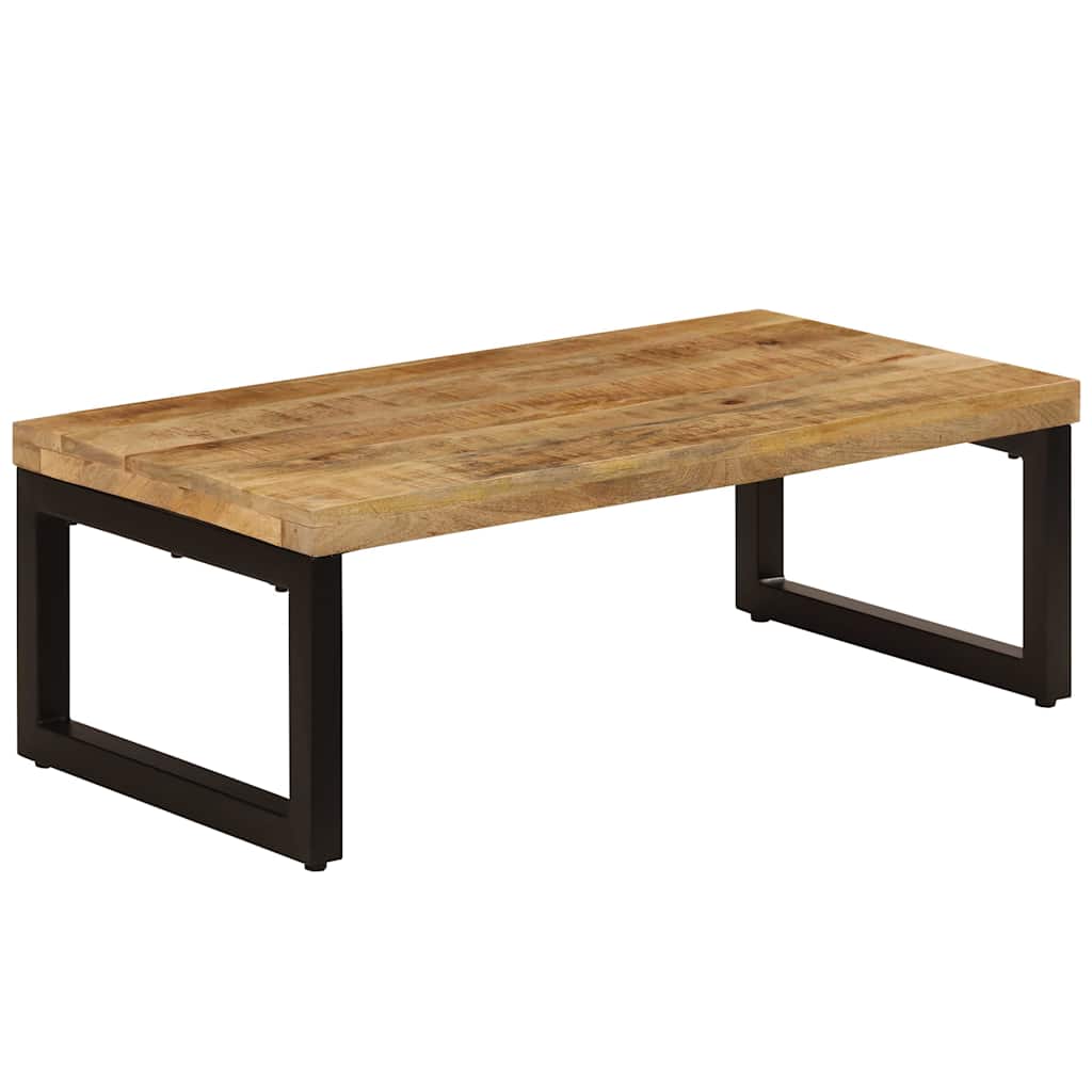 Table basse 100 cm en manguier massif et acier