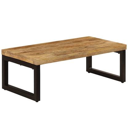 Table basse 100 cm en manguier massif et acier