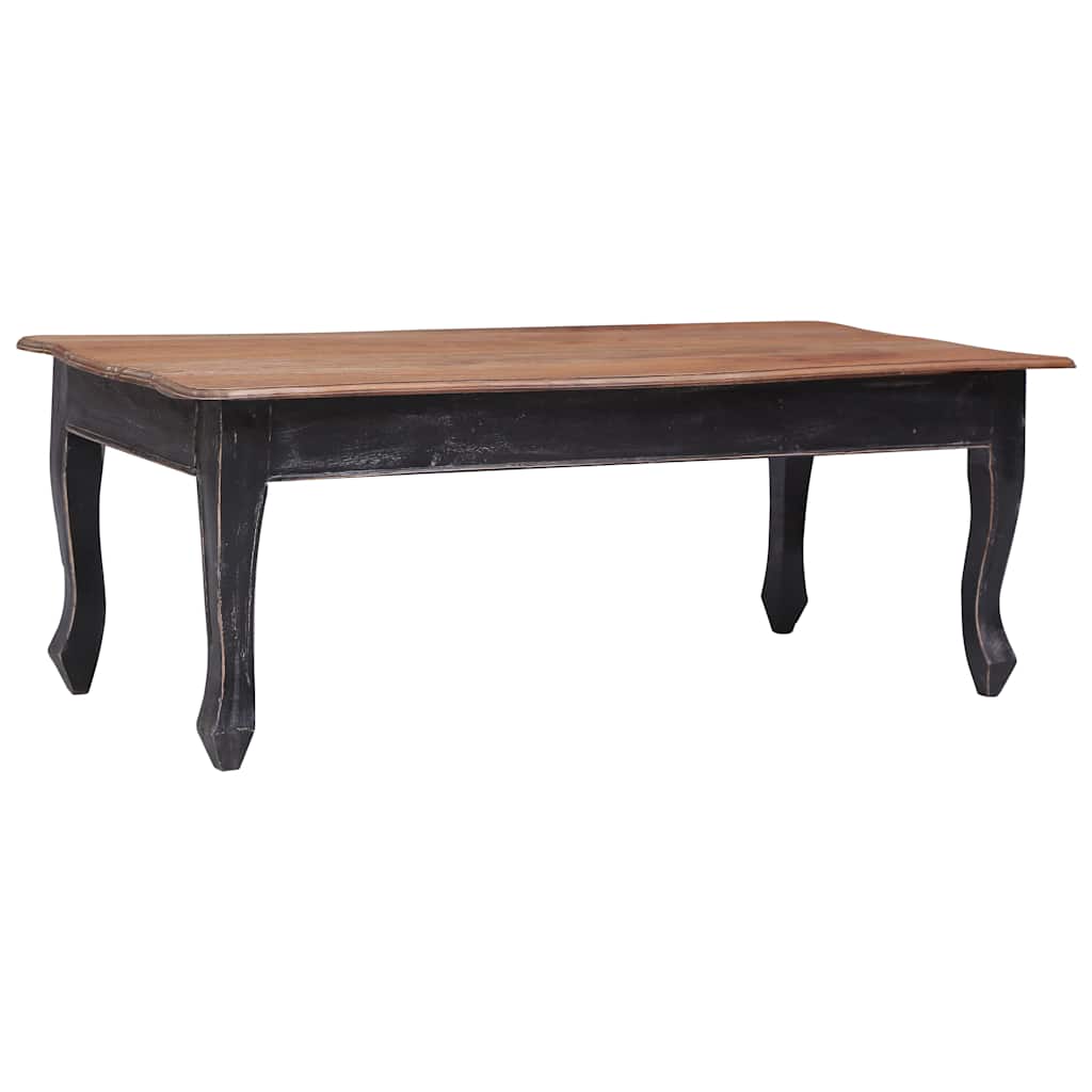 Table basse 120 cm en acajou massif noir et brun