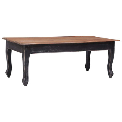Table basse 120 cm en acajou massif noir et brun