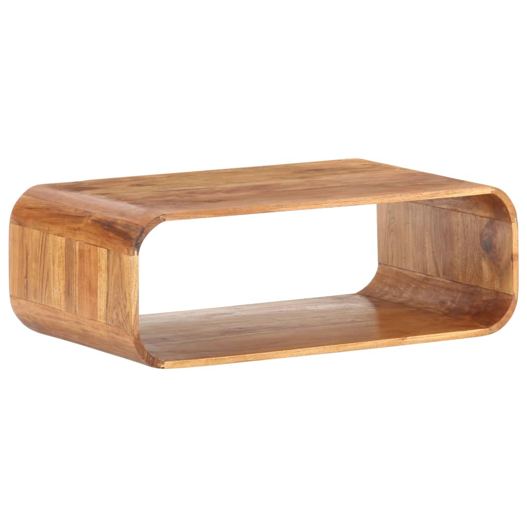 Table basse 90 cm en acacia massif, cadre boucle