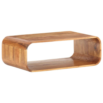 Table basse 90 cm en acacia massif, cadre boucle