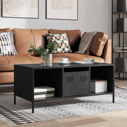 Table basse 101 cm en acier laminé à froid, noir