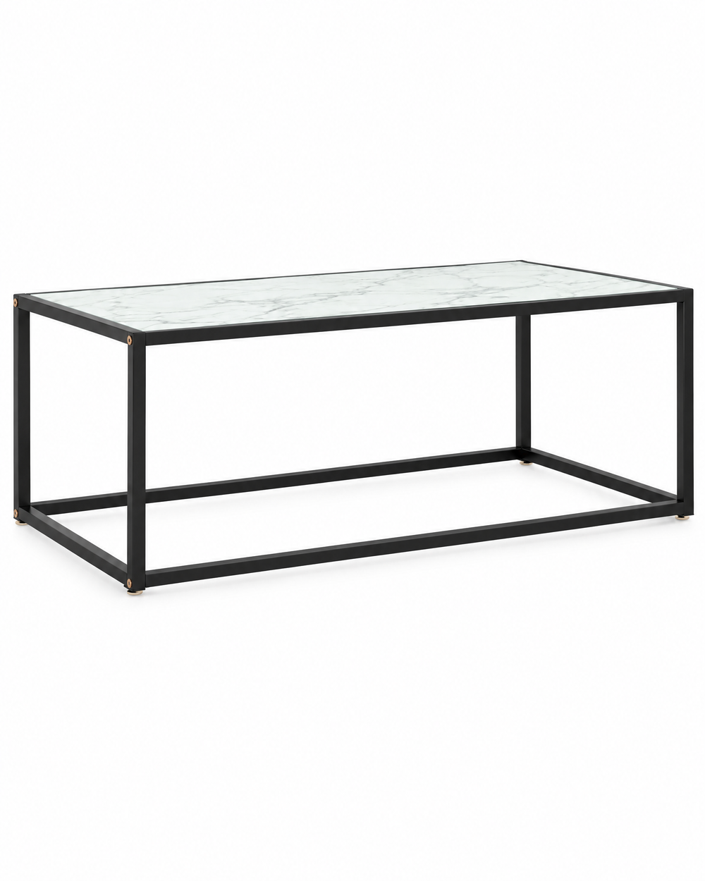 Table basse verre décor marbre blanc 100 - packshot