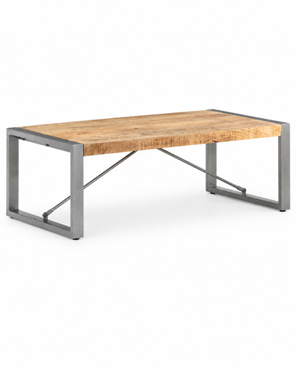 Table basse 120 manguier et acier gris - packshot