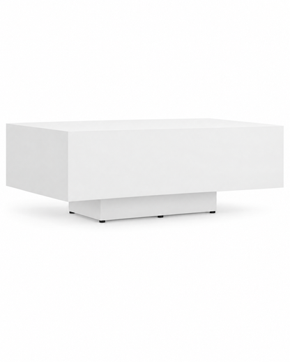 Table basse blanc mat socle 85 - packshot