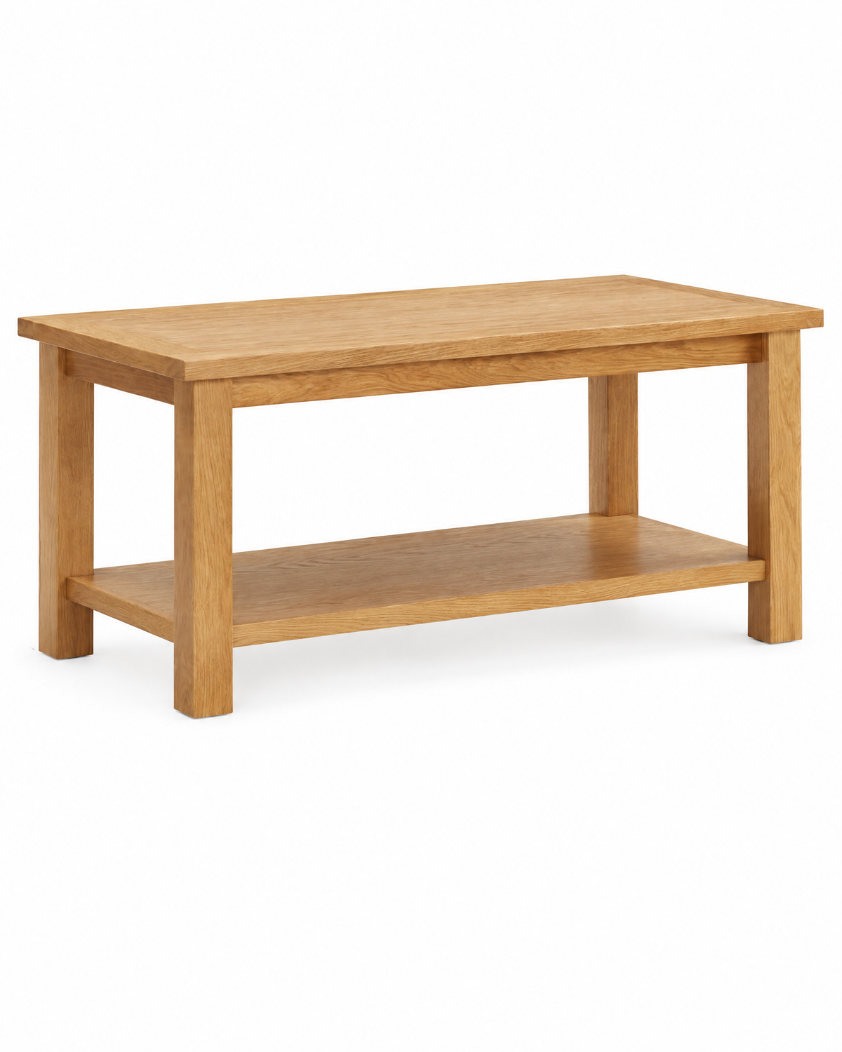Table basse chêne massif étagère 90 - packshot