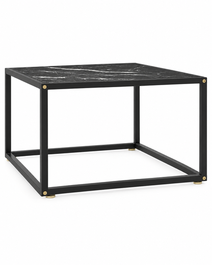 Table basse verre décor marbre noir 60 - packshot