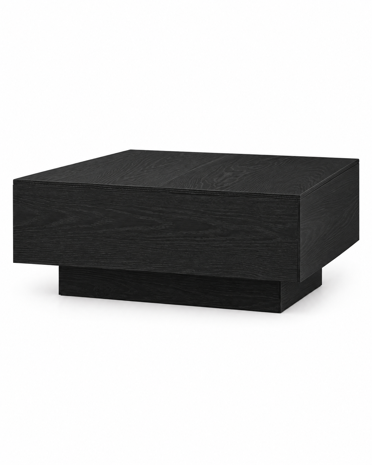 Table basse carrée décor chêne noir 80 - packshot