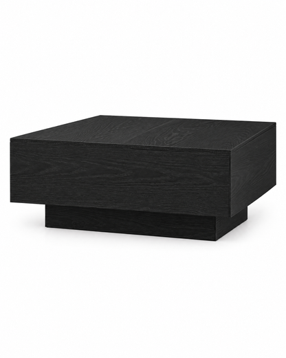Table basse carrée décor chêne noir 80 - packshot