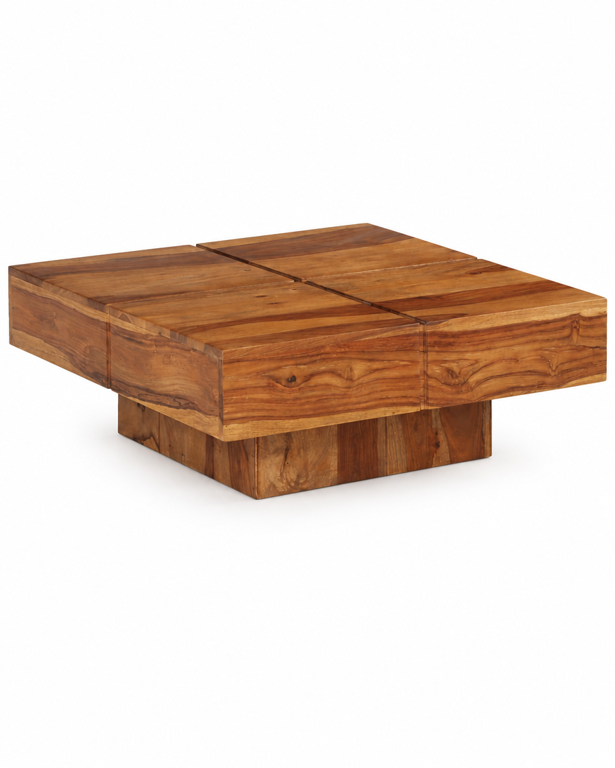 Table basse carrée 80 acacia H30 - packshot