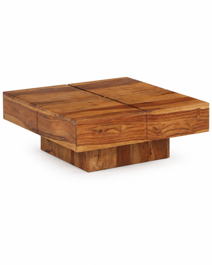 Table basse carrée 80 acacia H30 - packshot