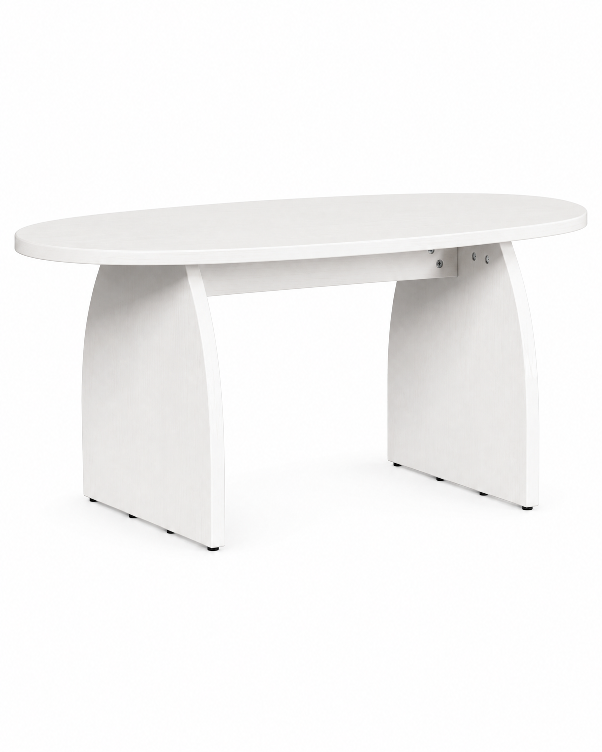 Table basse ovale pin 80 blanc - packshot