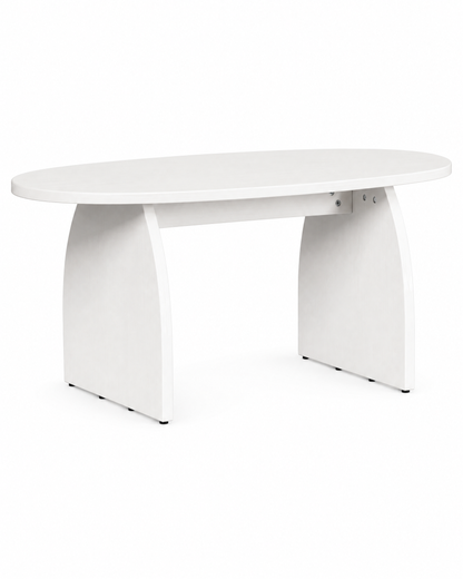 Table basse ovale pin 80 blanc - packshot
