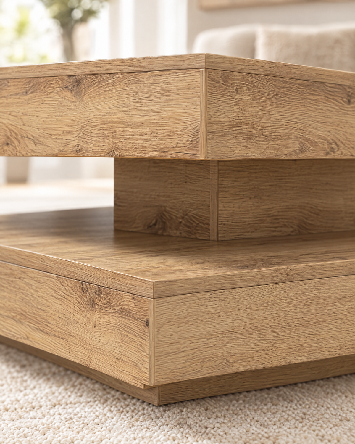 Table basse pivotante décor chêne 70 - détail