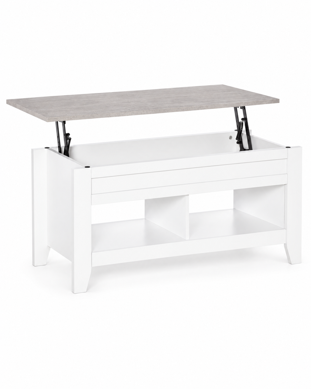 Table basse relevable blanc chêne grisé 105 - packshot