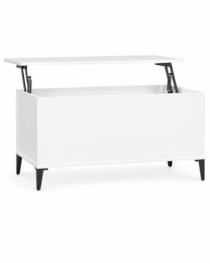 Table basse relevable blanc mat 90 - packshot