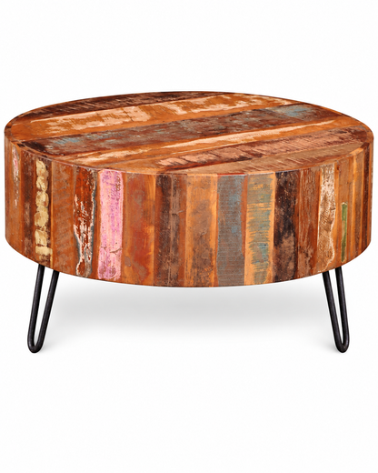 Table basse ronde Ø70 bois massif - packshot